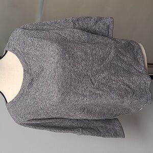 TRG Size L Grey Wool Blend Oversized Cropped Sweater